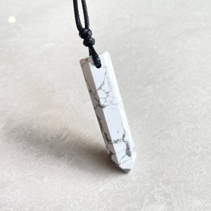 Howlite Point Necklace - Howlite pendant-White Stone Necklace-Calming Howlite-Simple Necklace - best gift for her- healthing crystal pendant