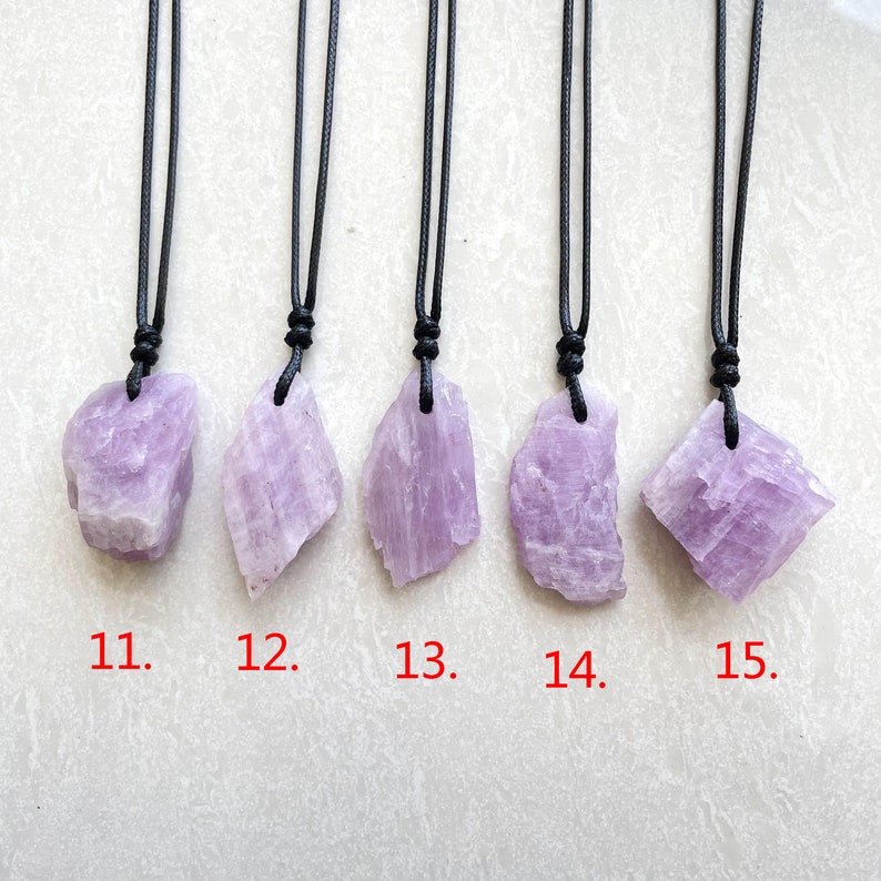 Kunzite Crystal Pendant Necklace  Spodumene Crystal Pendant image 7