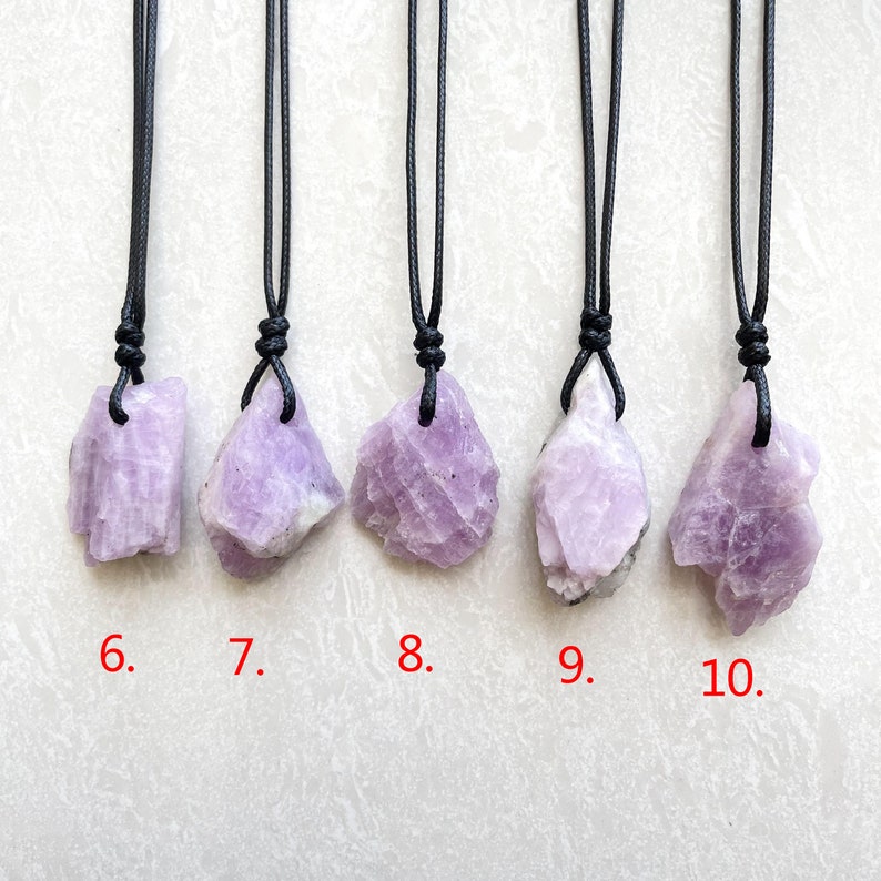 Kunzite Crystal Pendant Necklace  Spodumene Crystal Pendant image 5