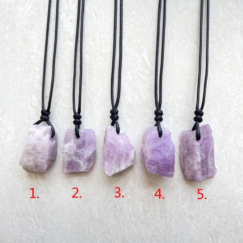 Kunzite Crystal Pendant Necklace  Spodumene Crystal Pendant image 3