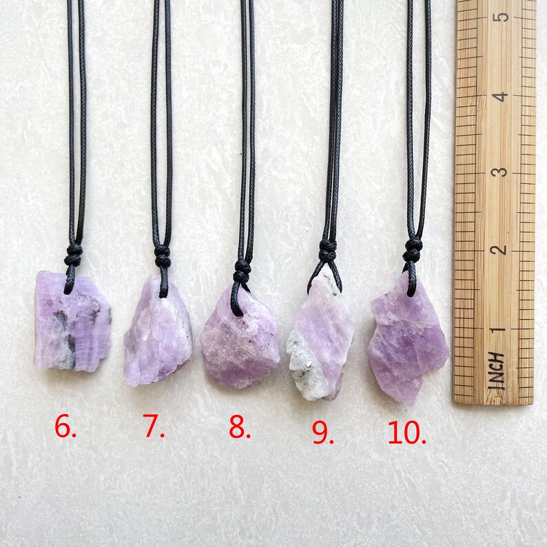 Kunzite Crystal Pendant Necklace  Spodumene Crystal Pendant image 6