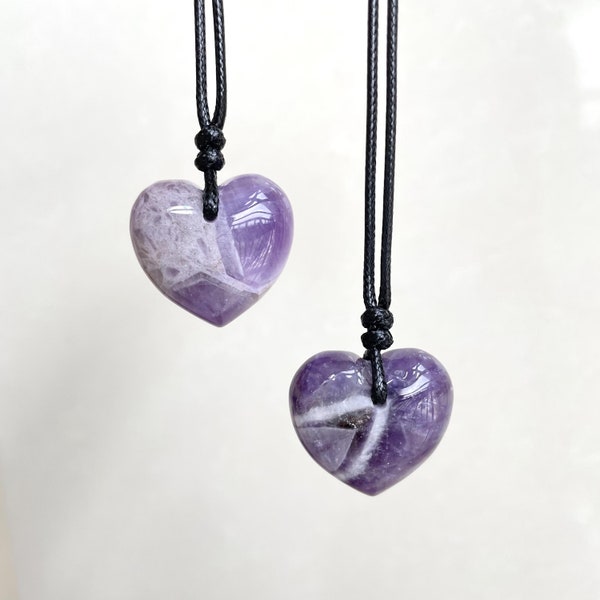 Amethyst heart Necklace,  Gemstone Necklace, Healing Crystal Necklace, Healing Gemstones, Genuine Crystal Jewelry, Christmas gift