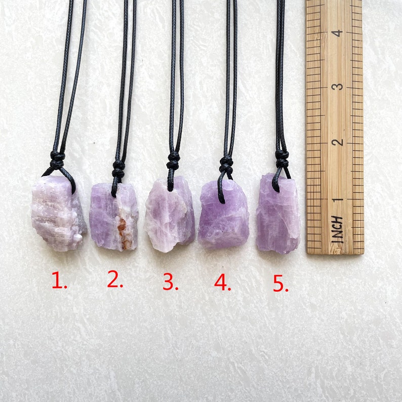 Kunzite Crystal Pendant Necklace  Spodumene Crystal Pendant image 4