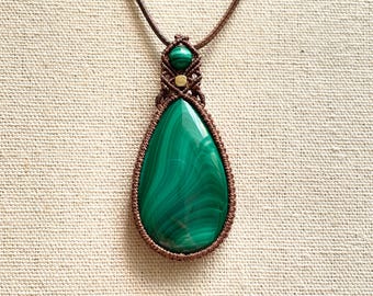 Malachite necklace, crystal pendant,  malachite jewelry, chakra jewelry, azurite, chrysocolla, mens pendant, bright green, gift for her-21