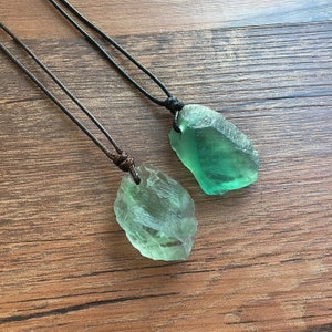 Raw Fluorite Necklace, Bohemian Necklace, Boho Jewellery, Green Fluorite Necklace, Fluorite Jewellery, Birthday Gift, Gemstone Necklace