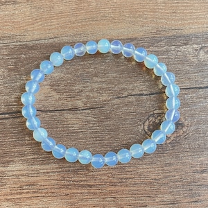 6mm Opal Bracelet ,Lucky Gemstone Spiritual Meditation Energy Healing Bead Bracelet ,Gift for Her, spiritual gift, Christmas gift