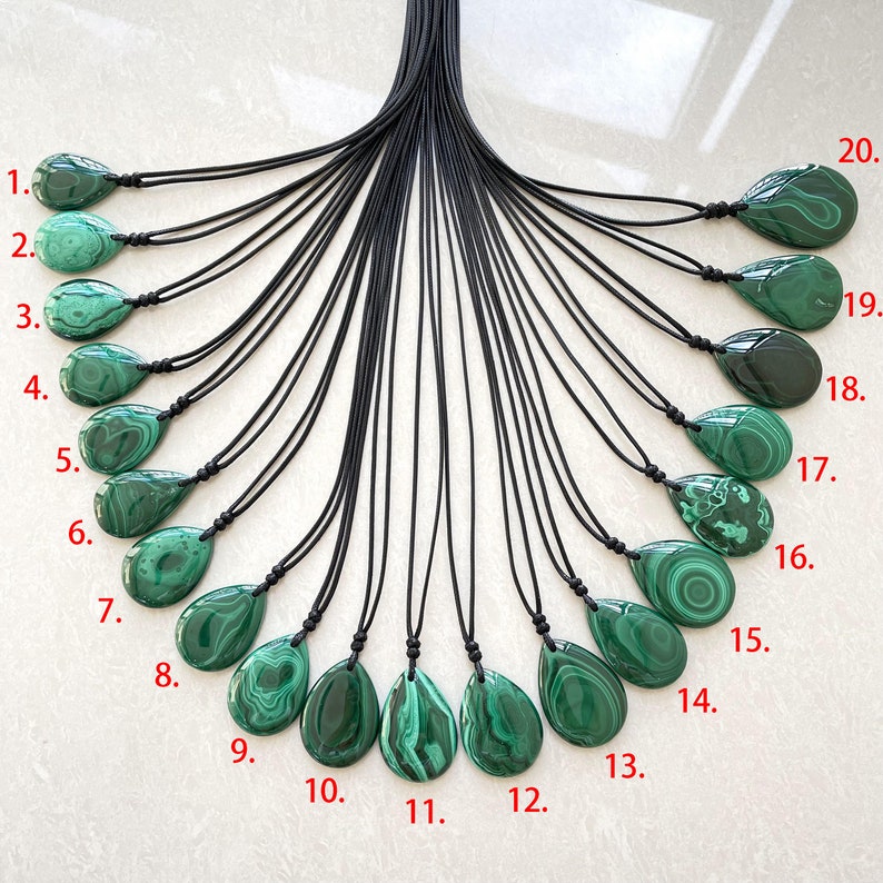 Malachite Necklace Malachite Pendant Malachite Jewelry Etsy