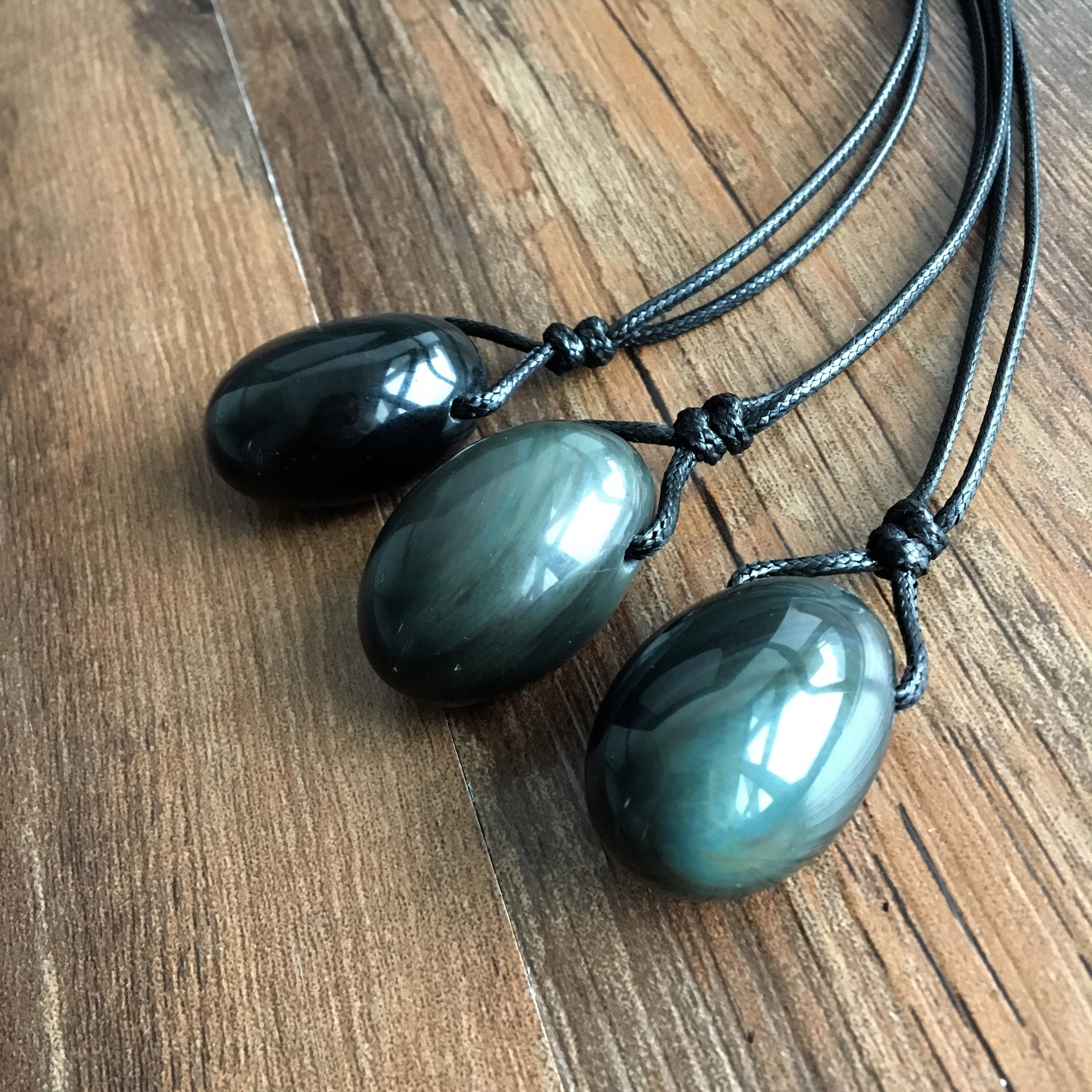 Obsidian Necklace Black Obsidian Pendant Spiritual Etsy