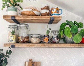 Pair of Rustic Handmade Shelves WITH brackets