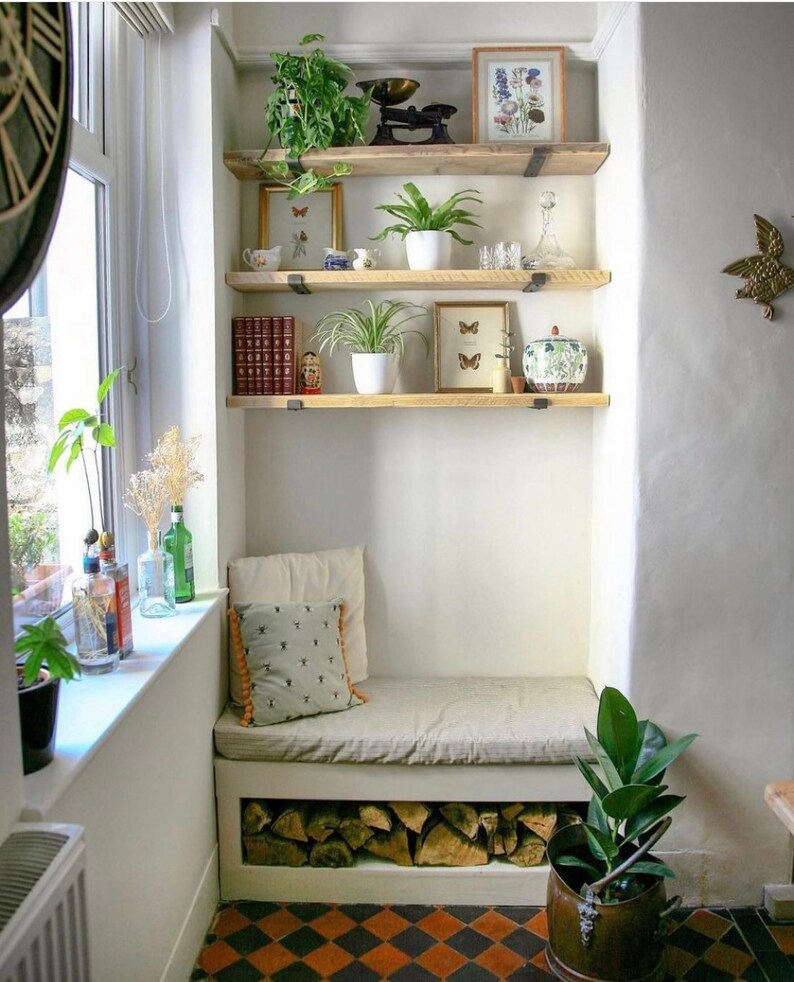 Rustic Reclaimed Recycled Wooden Scaffold Shelf WITH Brackets Etsy UK