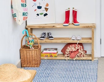 Wooden Handmade Rustic Reclaimed Shoe Bench | Shoe Storage | Hallway Storage | Hallway Bench