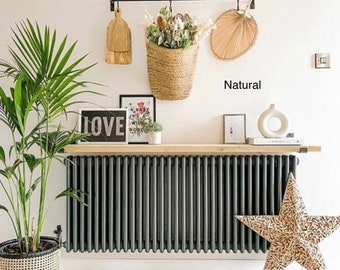 Radiator Shelf | Rustic Wooden Handmade | Reclaimed Recycled With or Without Metal Brackets | 15cm Depth x 3.8cm Thickness