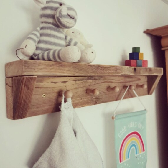 Peg Shelf Shaker Shelf made from Recycled or Reclaimed Wood Etsy