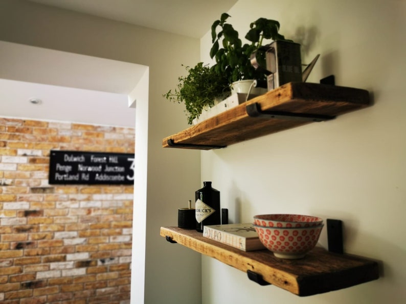 Scaffold Board Shelf Wooden Handmade Shelves Reclaimed Etsy