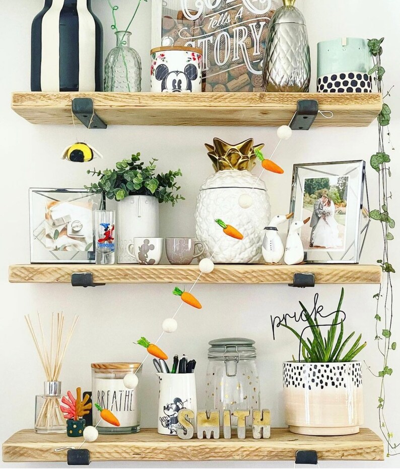 Rustic Reclaimed Recycled Wooden Scaffold Shelf WITH Brackets Etsy UK