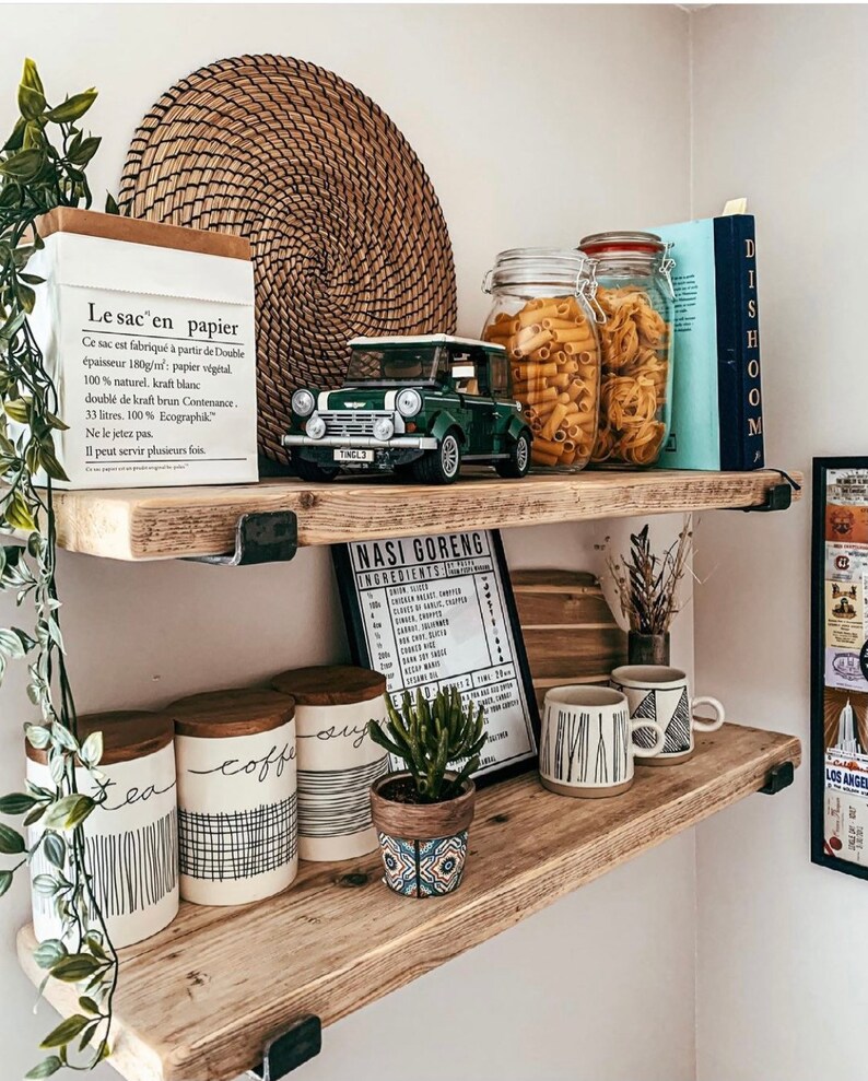 Rustic Reclaimed Recycled Wooden Scaffold Shelf WITH Brackets Etsy UK