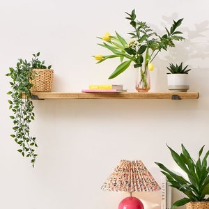 Rustic Wooden Handmade Shelf Shelves Reclaimed Recycled With or Without Metal Brackets 22cm Depth x 3.8cm Thickness image 2