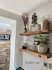 Rustic Wooden Handmade Shelves Reclaimed Recycled With or Without Metal Brackets | 22cm Depth x 3.8cm Thickness 