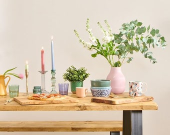 Beautiful TABLE and BENCHES Reclaimed Wood Dining table with Trapezium legs with two BENCHES