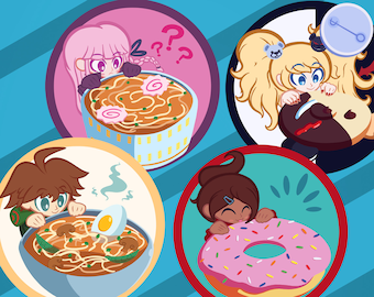 Danganronpa 1 Pin Buttons! - Foodganronpa