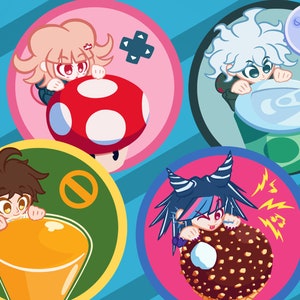 Danganronpa 2 Pin Buttons! - Foodganronpa 2