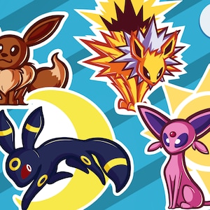 Eevee + Eeveelution Stickers!