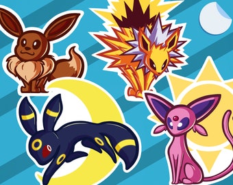 Eevee + Eeveelution Stickers!