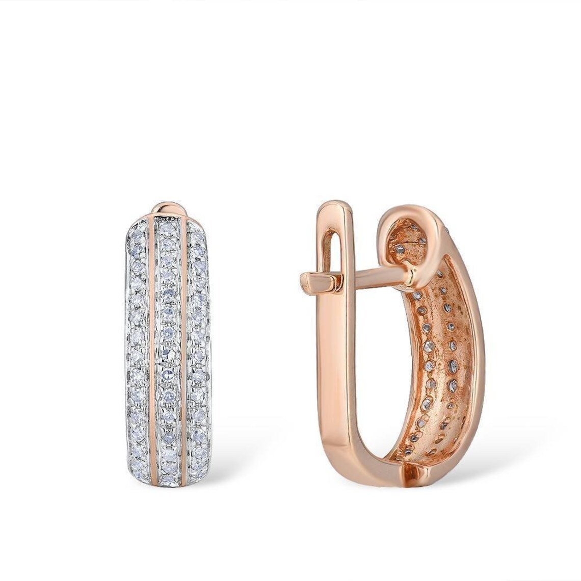 Real diamond earring sparkling natural diamond clip on Etsy