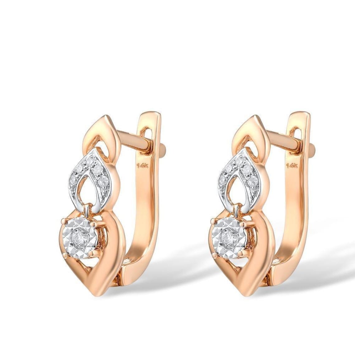 Real diamond earring sparkling natural diamond clip on Etsy