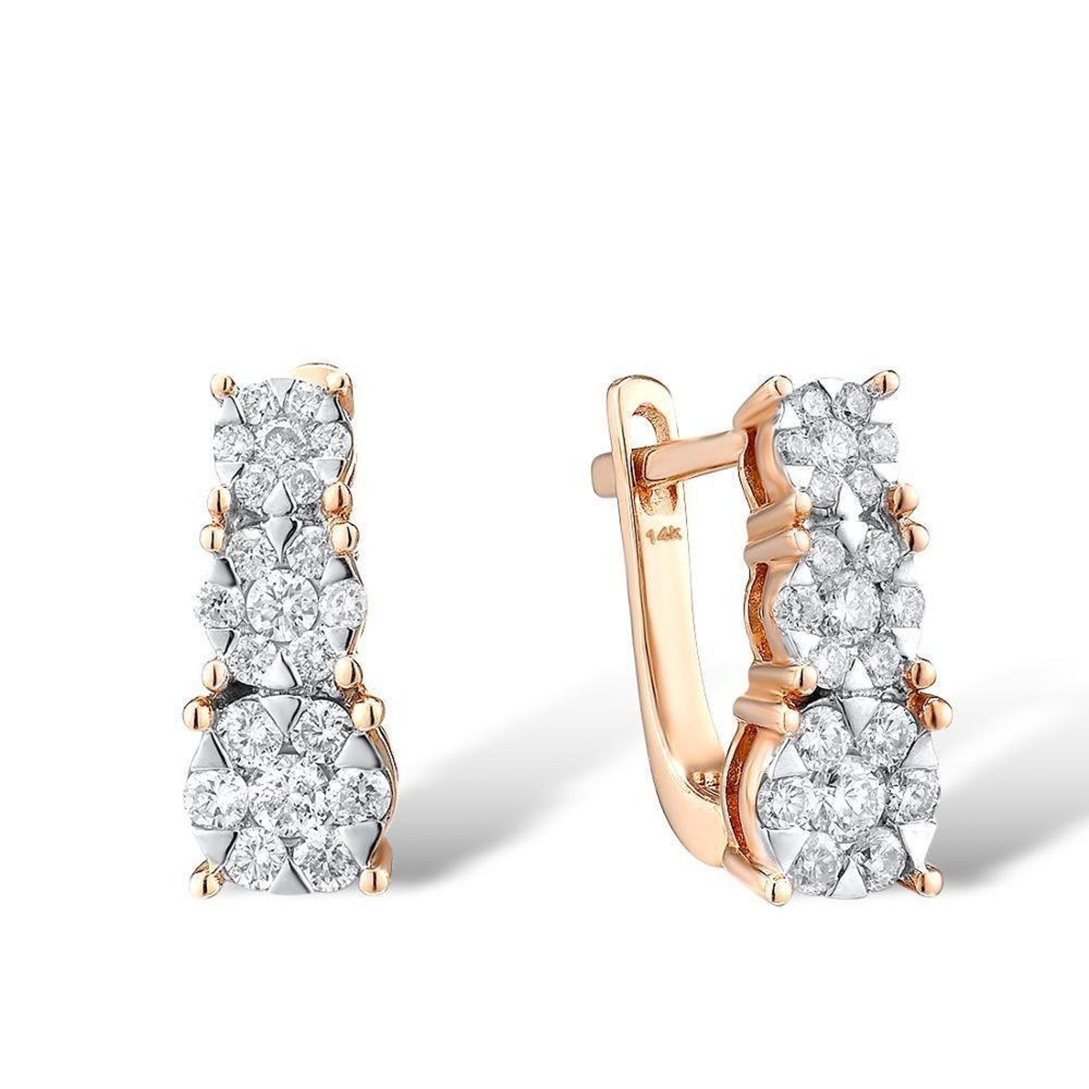 Real diamond earring sparkling natural diamond clip on Etsy