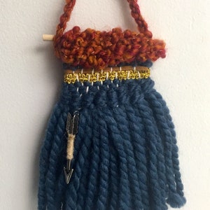 Merida // wall weaving // Disney inspiration collection // blue, orange & gold // Brave // wall hanging // fiber art // wall decor