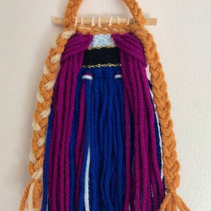 Princess Anna // wall weaving // Disney inspiration collection // blue & purple // Frozen // wall hanging // fiber art // wall decor