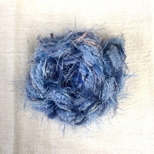 Yarn fiber bundle // 21 yards // Blue Lagoon // Novelty Art Yarn Trim Sampler Pack for Scrapbooking Weaving Knitting Crochet