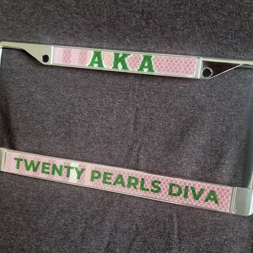 Alpha Kappa Alpha Chrome Two Panel License Plate Frame Etsy