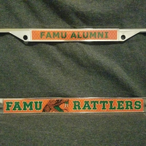 FAMU RATTLERS Chrome Two Panel License Plate Frame