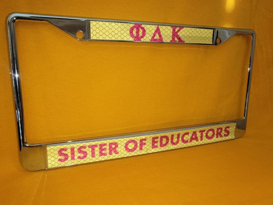 Phi Delta Kappa Chrome Two Panel License Plate Tag Etsy