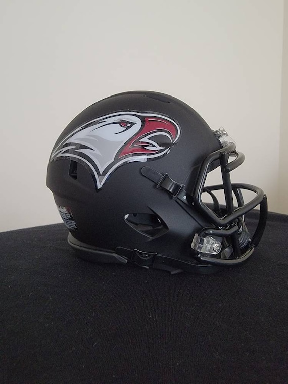 black matte football helmet Riddell Script Aggies Speed Replica in realistic interior foam padding and vinyl NC Central University(matte Black) Mini