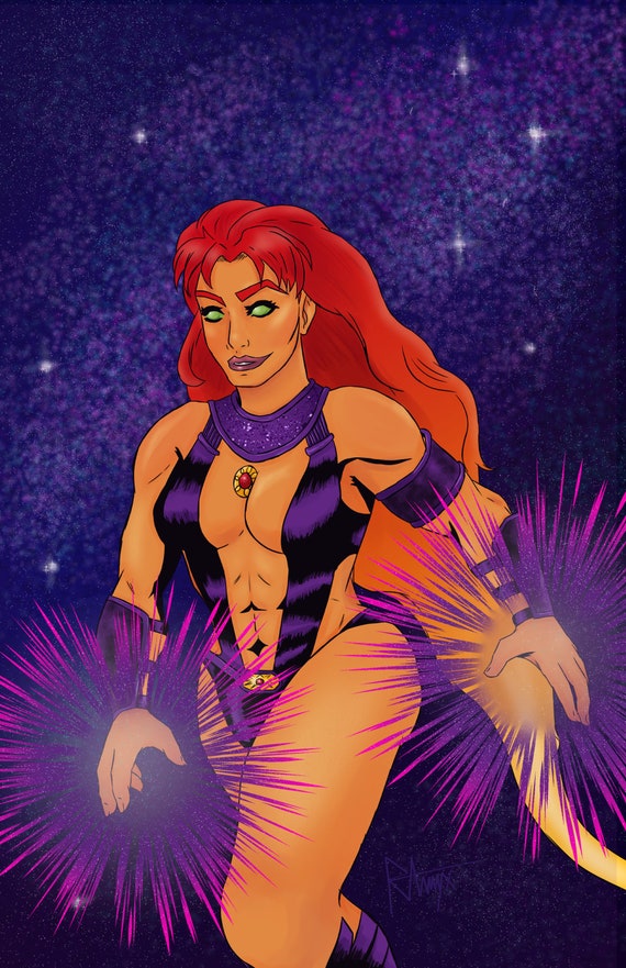 Dc Comics Teen Titans Starfire Koriand R Print Etsy