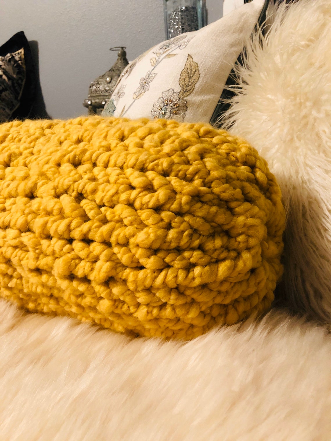 Bolster decoration knitted neck pillow Etsy