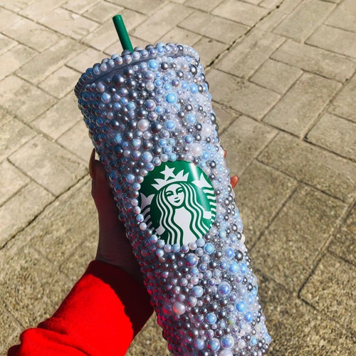 Red Bling Pearl Starbucks Venti Tumbler Etsy
