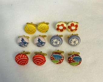 Gemelos de seda para kimono: accesorios únicos elaborados a partir de kimonos antiguos o vintage