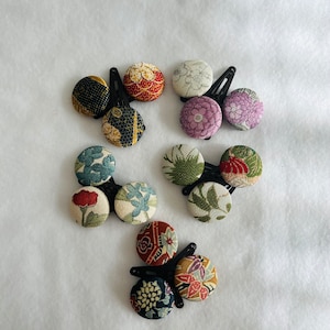 Vintage Kimono Haarspangen, Seidenknopf Haarschmuck, Vintage Kimono, 3er Set