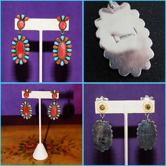 Lester Jackson Turquoise and Coral Sterling Silver