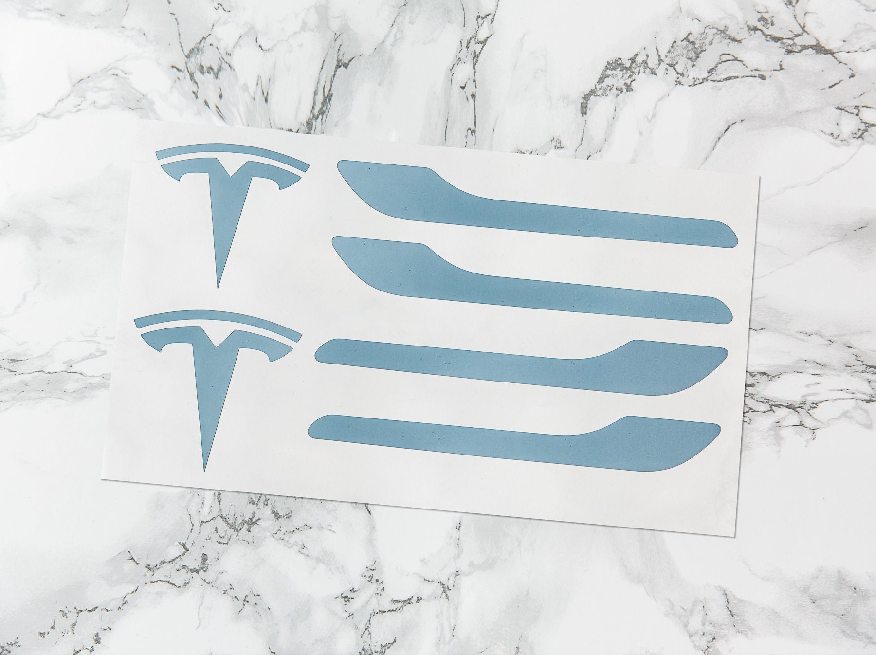 4x Tesla Black door handle Decal Sticker logo Model 3 Y S X