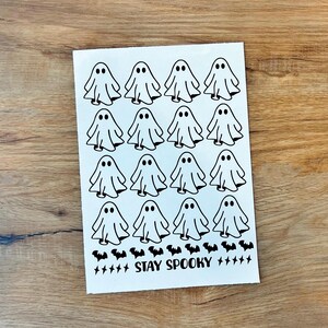 Halloween Cute Ghost Vinyl Decal Sticker for Stanley Cup Water Bottle(set of 16 Ghost + Bats + Stay Spooky) *Decal ONLY Cup is NOT included* image 2