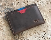 Slim leather Card wallet, front pocket wallet, Minimalist cardholder, leather card sleeve, Card wallets for men, Gifts for Men