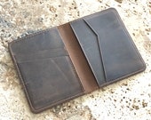 Unisex Slim Bifold Wallet. Distressed Leather Wallet. Leather Credit Card Holder. Wedding Groomsmen Wallet. Date Night Wallet