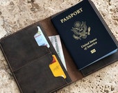 PERSONALIZED Passport Cover. Leather Passport Holder. Travel Wallet. Document wallet. Monogrammed Mens passport wallet. Personalized Travel