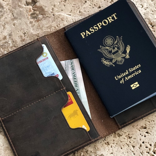 Passport Holder. Slim Personalized Passport Wallet. Leather Etsy
