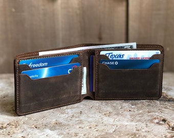 Mens Slim Wallet. Personalized Leather Wallet. Mens Bifold Leather Wallet. Fathers Day Gift. Groomsmen Wallet. Gift for boyfriend